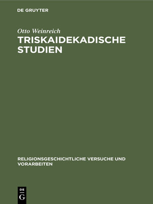 cover image of Triskaidekadische Studien